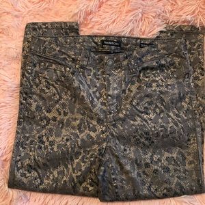 Needle & Cloth snake print skinny ankle jeans